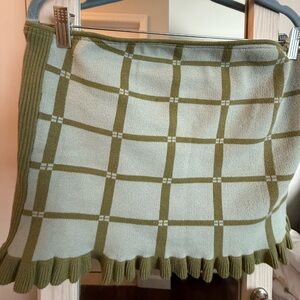 Anthropologie Green and Blue Checkered knit tube top. New the tags